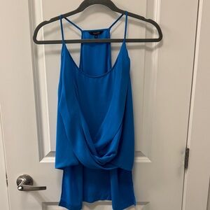 RW & Co Vibrant Blue Front Layered High/Low Sophisticated Classy Camisole